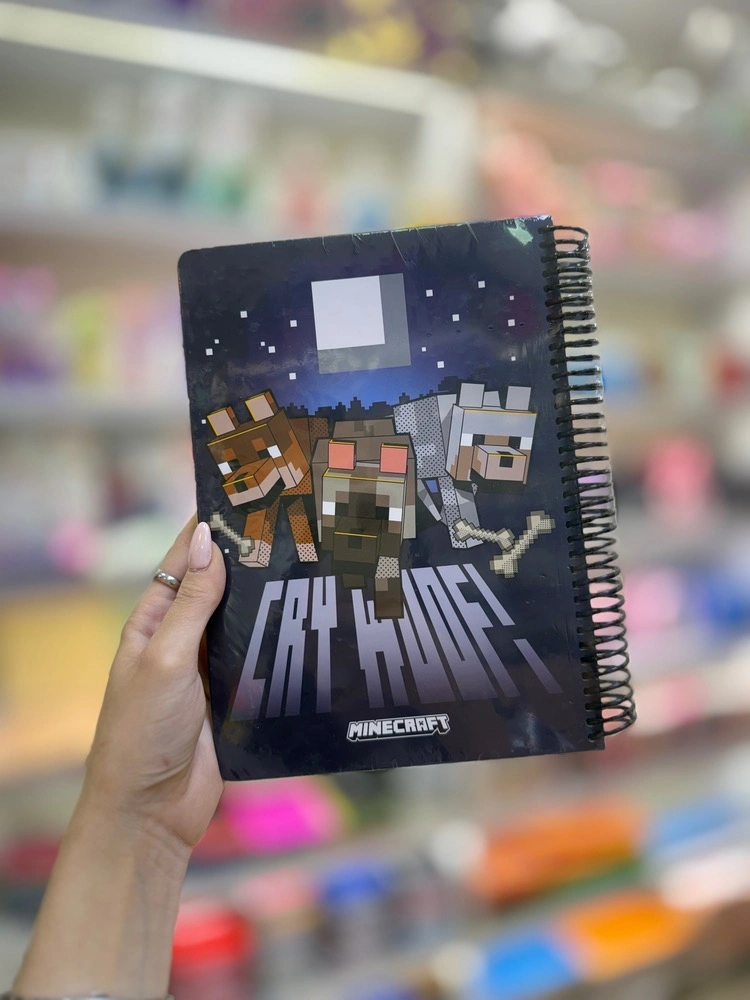 دفتر جلد سخت سیم‌دار MINECRAFT
