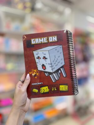دفتر جلد سخت سیم‌دار MINECRAFT طرح Game On